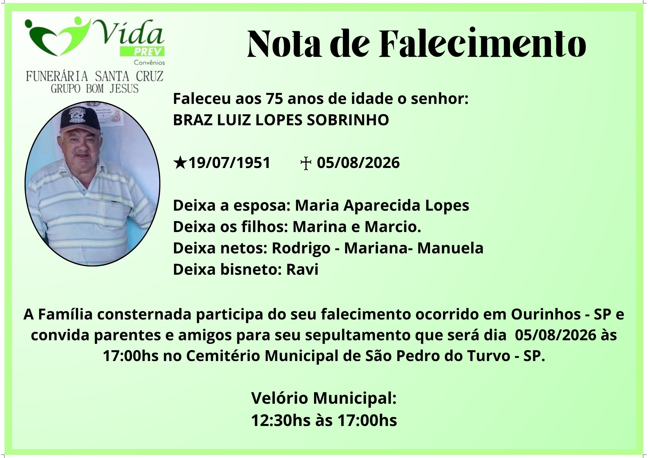 BRAZ LUIZ LOPES SOBRINHO