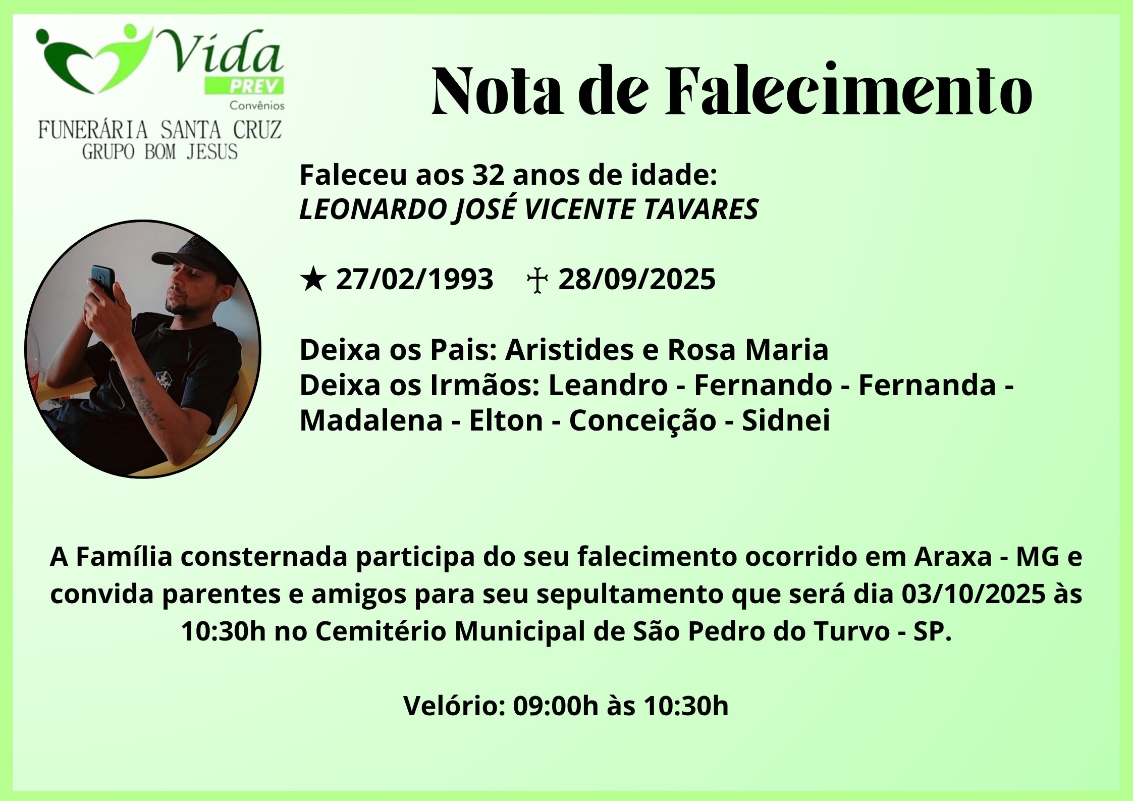 LEONARDO JOS? VOCENTE TAVARES
