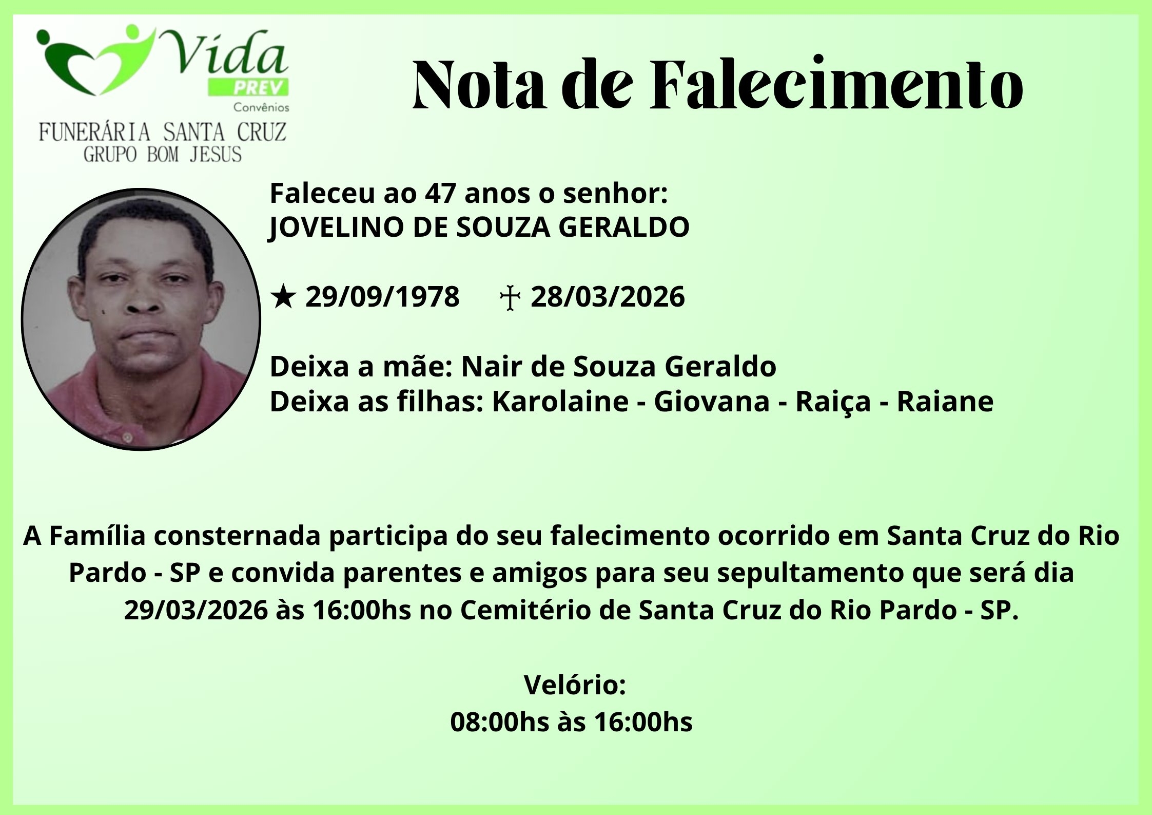 JOVELINO DE SOUZA GERALDO