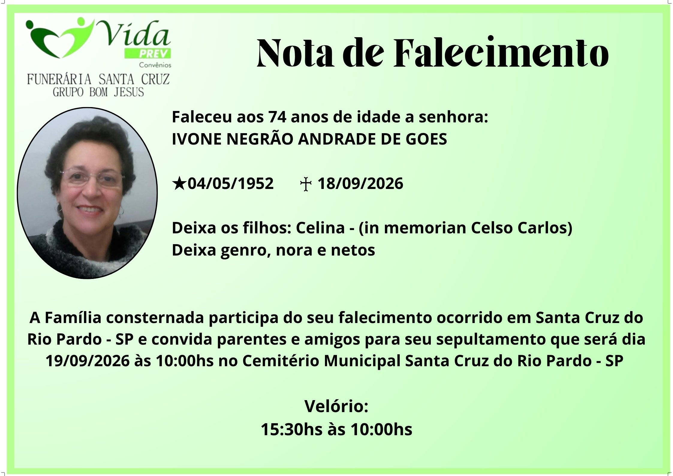 IVONE NEGR?O ANDRADE DE GOES