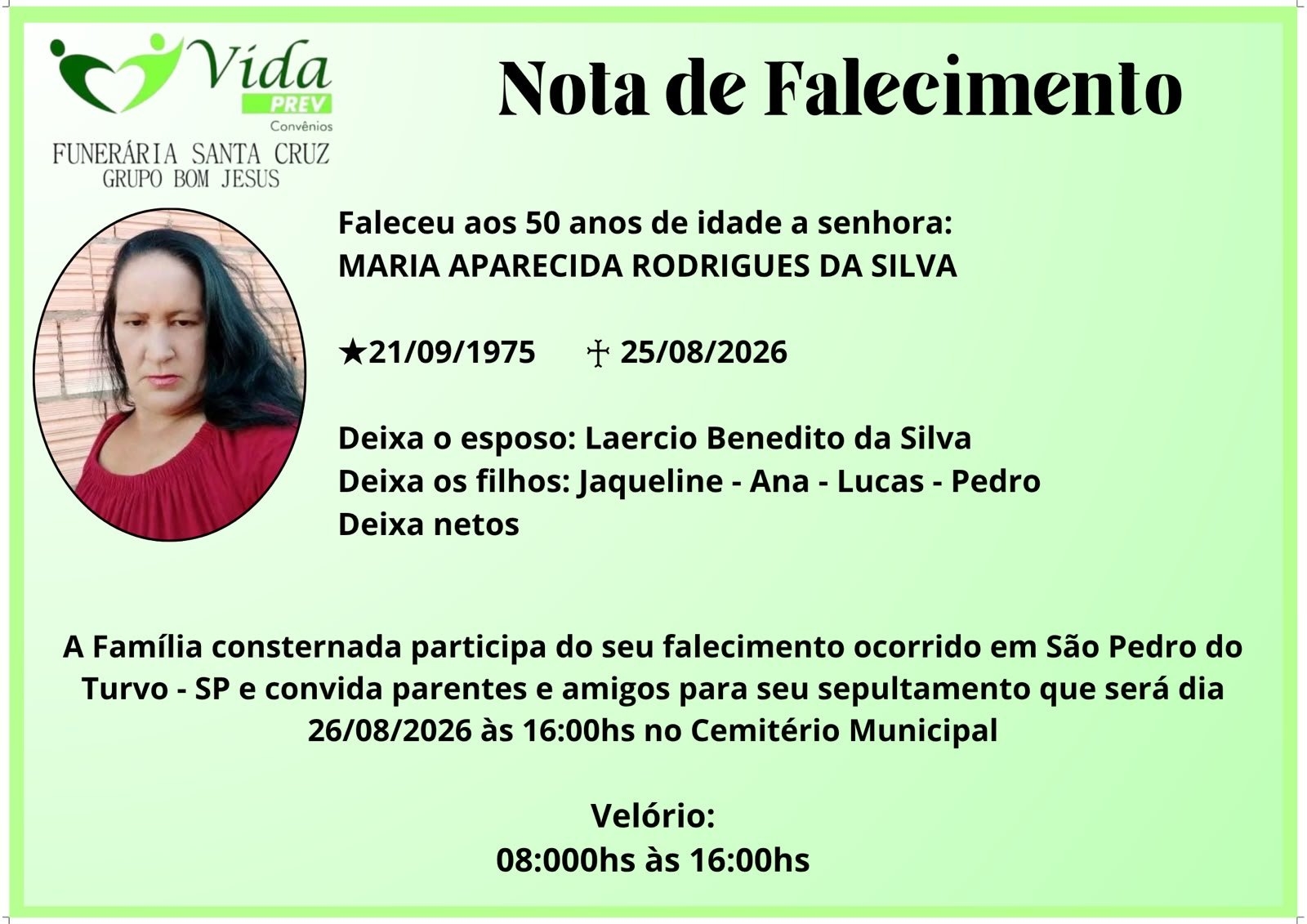 MARIA APARECIDA RODRIGUES DA SILVA