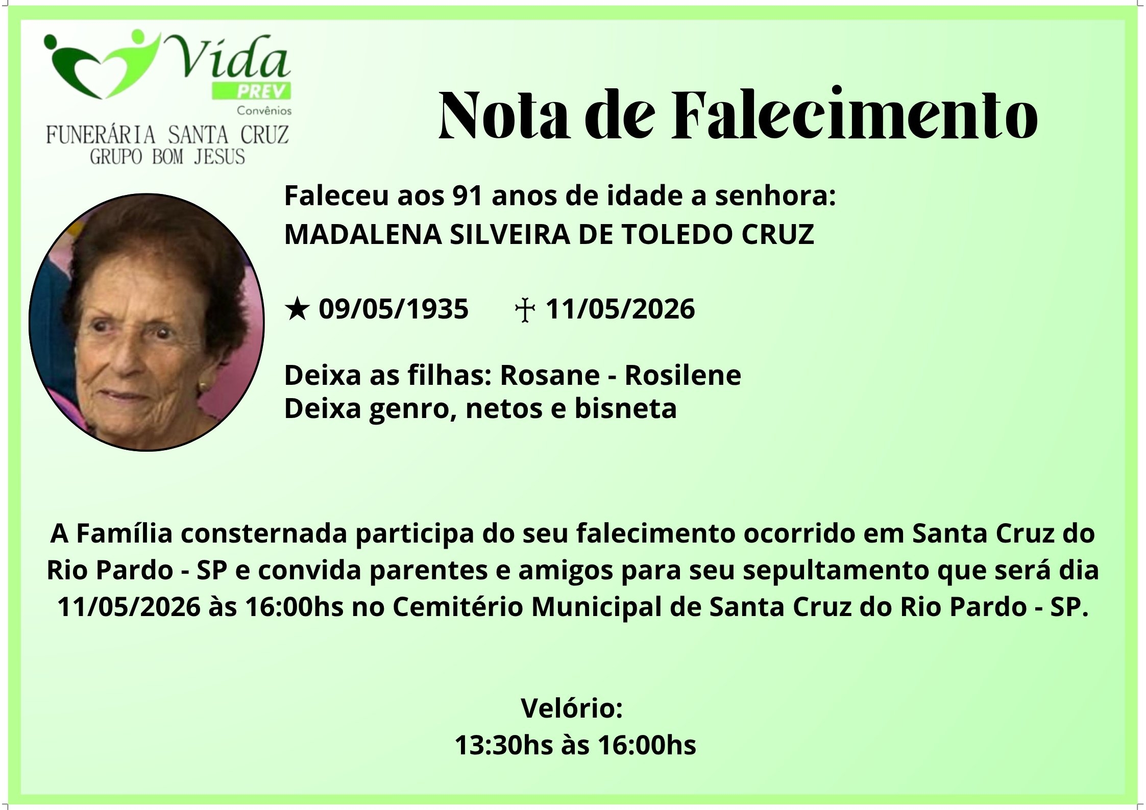 MADALENA SILVEIRA DE TOLEDO CRUZ
