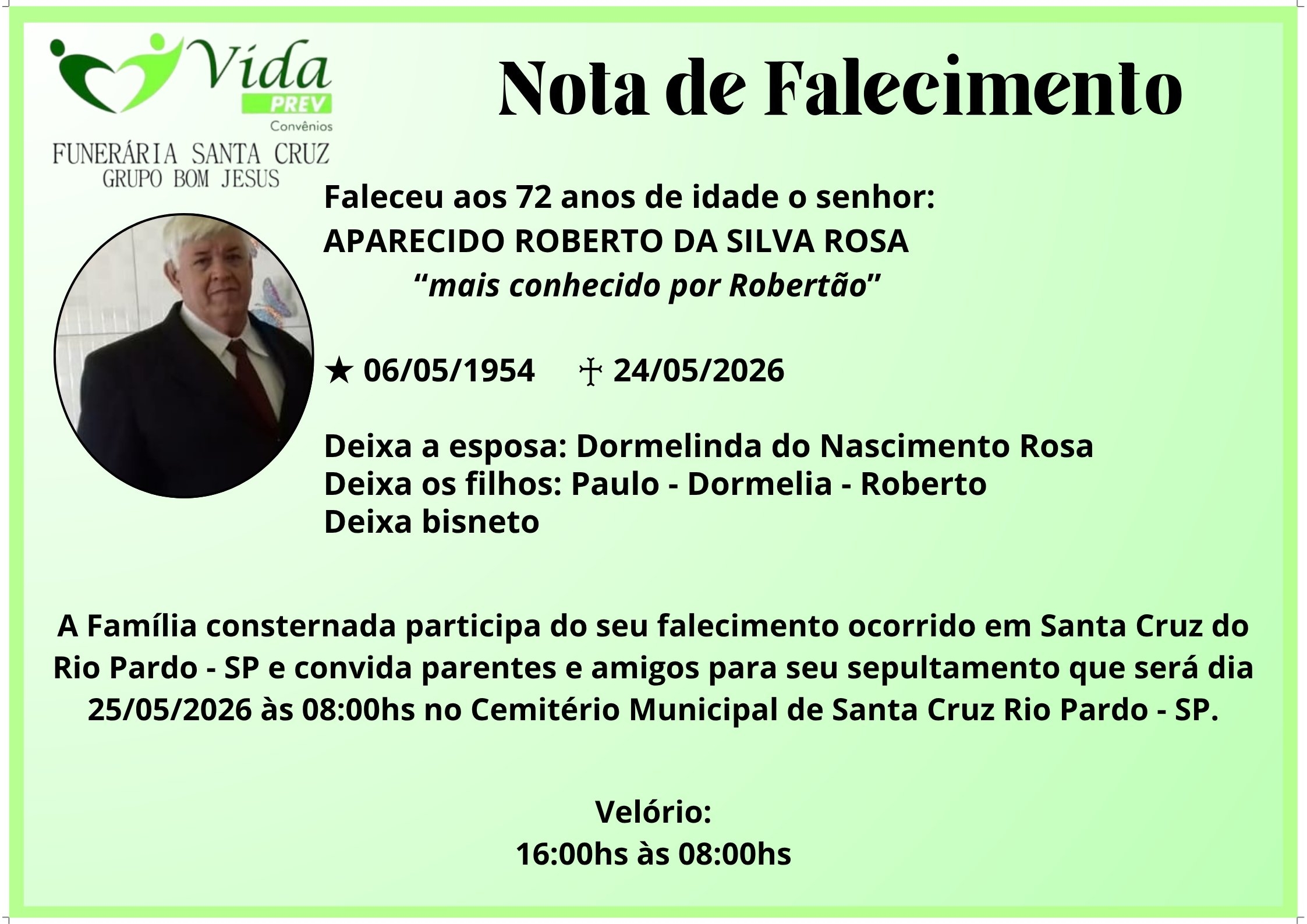 APARECIDO ROBERTO DA SILVA ROSA