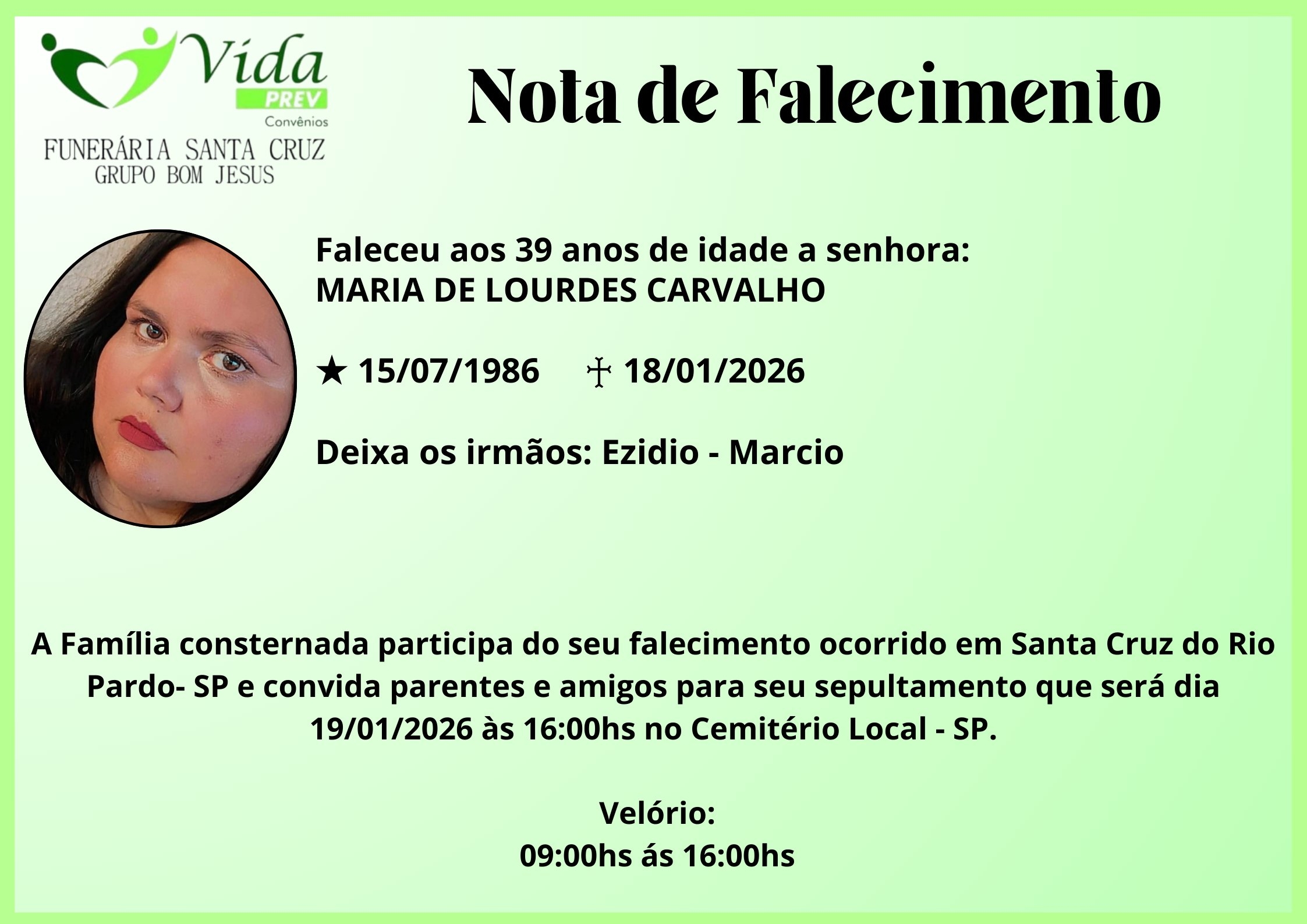 MARIA DE LOURDES CARVALHO