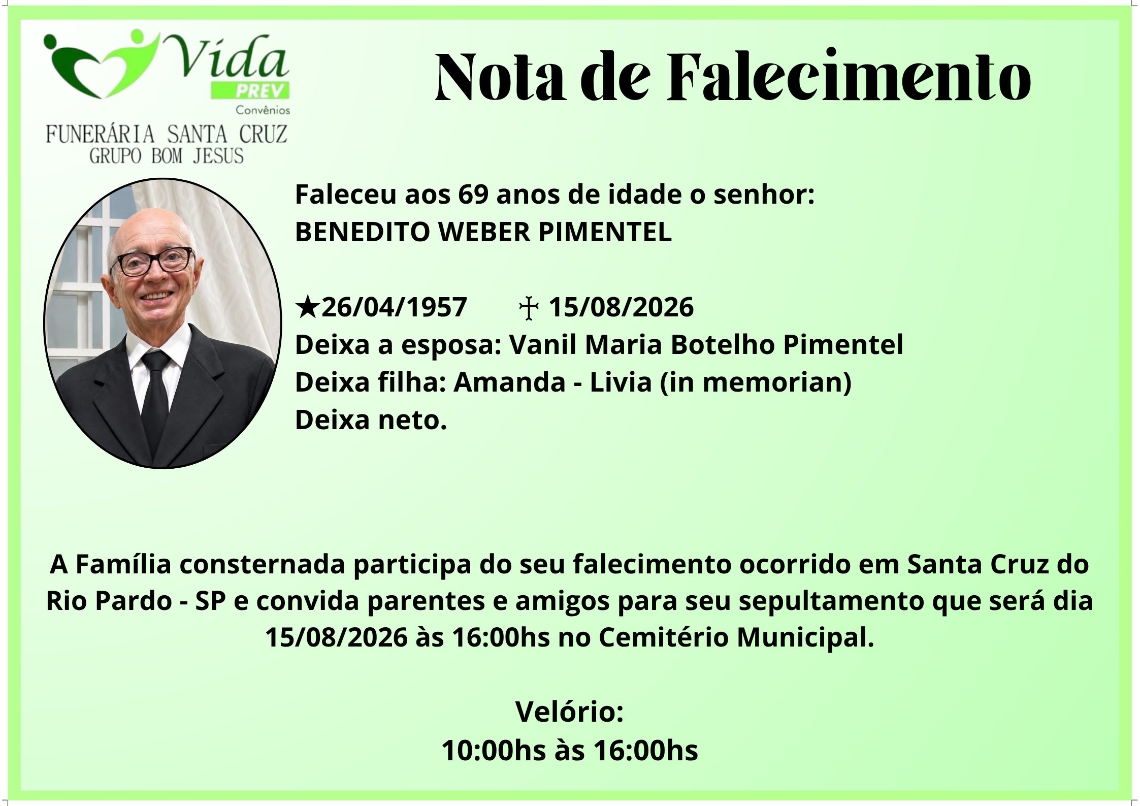 BENEDITO WEBER PIMENTEL