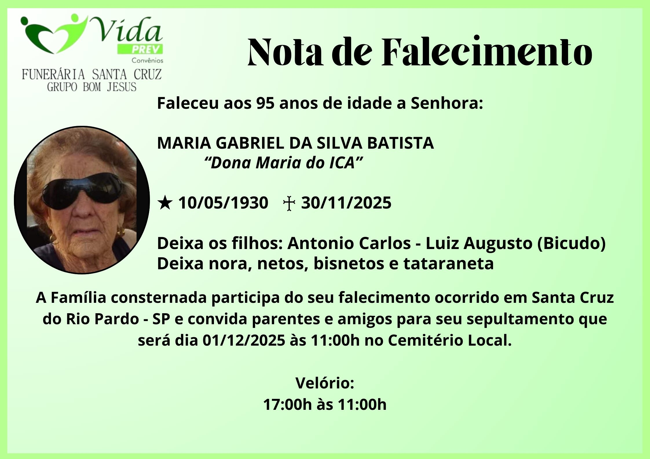 MARIA GABRIEL DA SILVA BATISTA