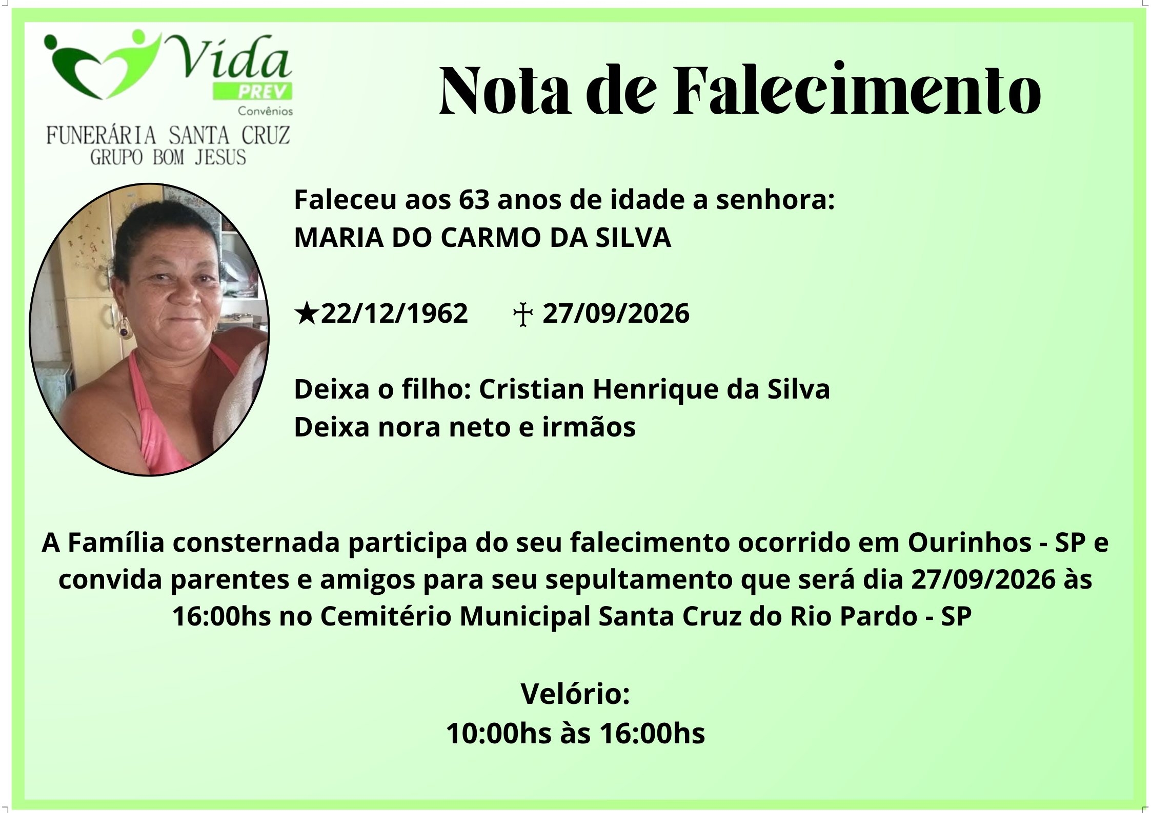 MARIA DO CARMO DA SILVA