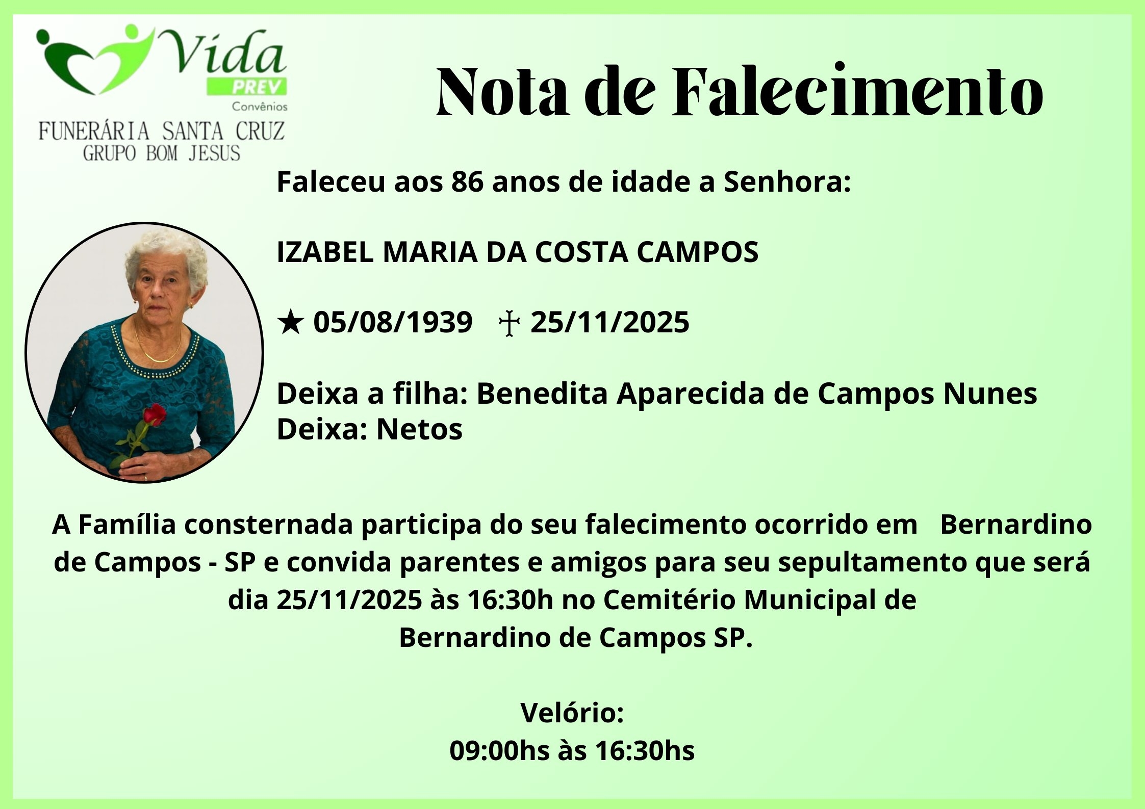 IZABEL MARIA DA COSTA CAMPOS