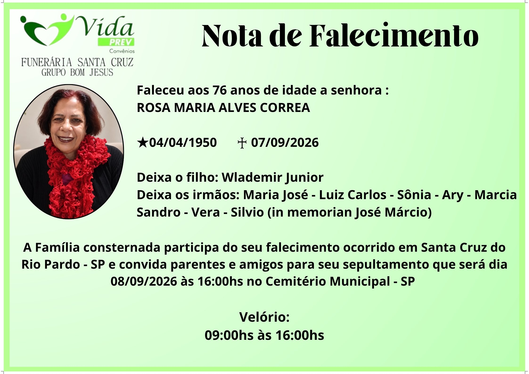 ROSA MARIA ALVES CORREA